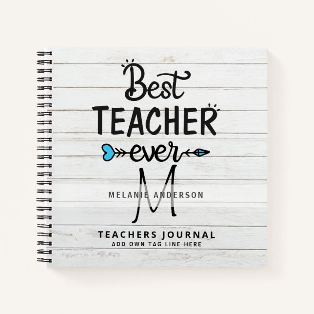 BEST LEHRER EVENT Monogram Journal Vielen Dank Notizbuch (Vorderseite)