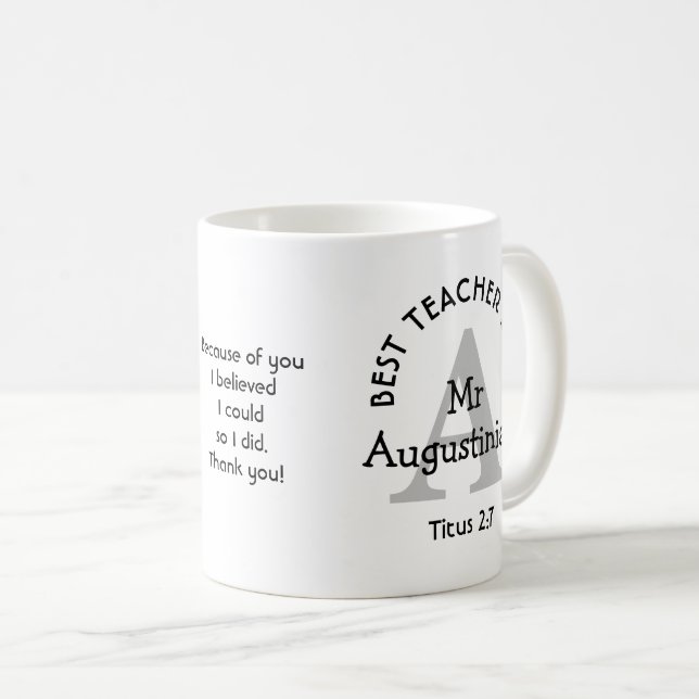 BEST LEHRER JE Personalisiert Kaffeetasse (VorderseiteRechts)