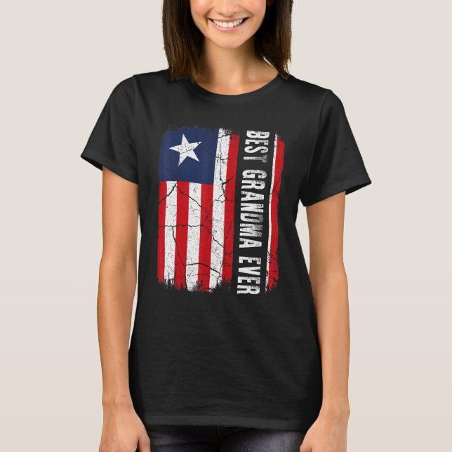 Best Liberian Grandma Ever Liberia Flag Mother's D T-Shirt (Vorderseite)