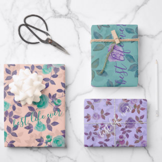 Best life ever text Customize Geschenkpapier Set