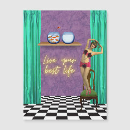 Best Life Funky Vintag Kitsch Magnetkarte