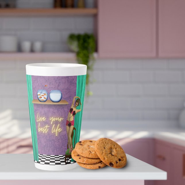 Best Life Funky Vintag Kitsch Milchtasse (Von Creator hochgeladen)