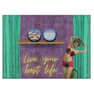 Best Life Funky Vintag Kitsch Schneidebrett