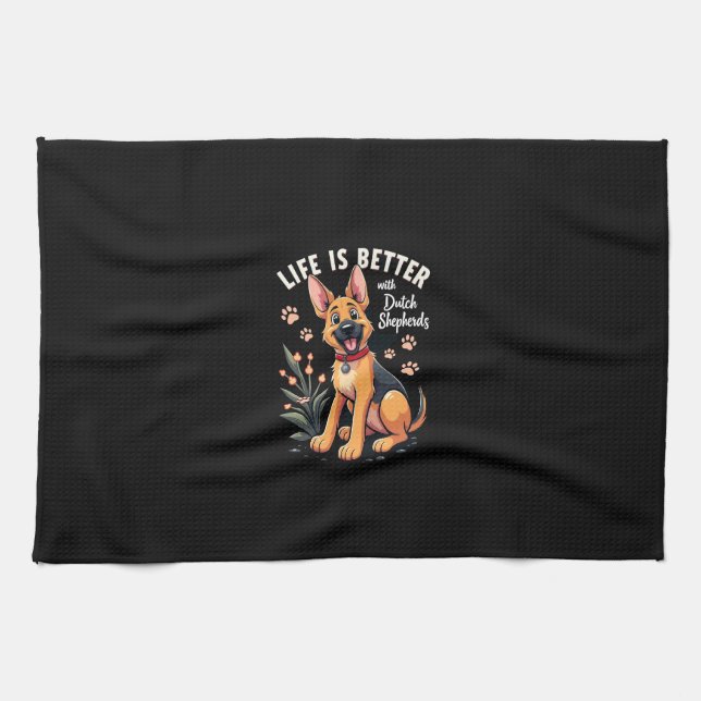 Best life with Dutch Shepherd Tank Top Geschirrtuch (Horizontal)