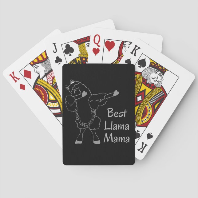 BEST LLAMA MAMA lustige Geschenkidee für Mutter Spielkarten (Rückseite)