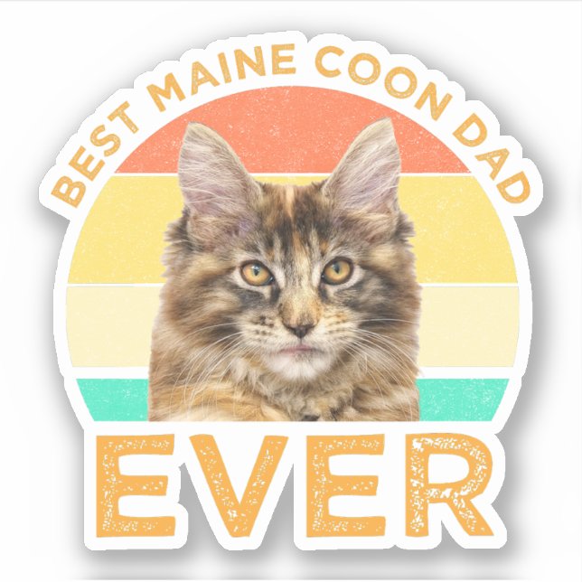 Best Maine Coon Vater je Aufkleber (Vorderseite)