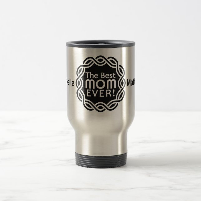 BEST MAMA benutzerdefinierte Monogramm-Tasse Reisebecher (Mittel)