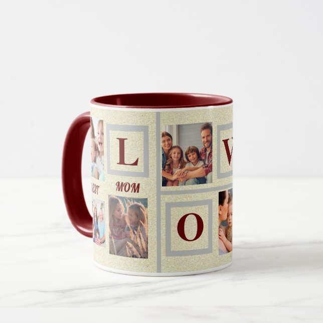 Best Mama Custom Foto Collage Kaffee  Tasse (Vorderseite Links)