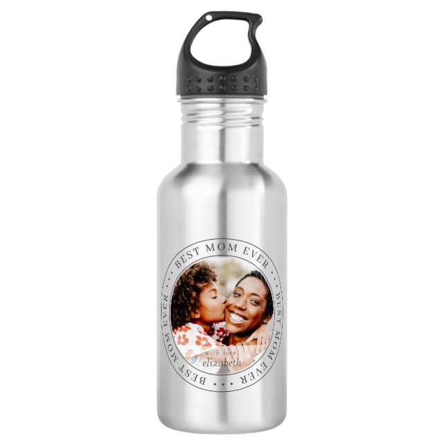 Best Mama Ever Classic Simple Foto Edelstahlflasche (Vorderseite)