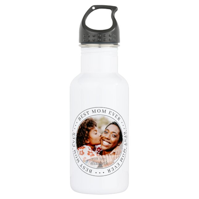Best Mama Ever Classic Simple Foto Edelstahlflasche (Vorderseite)