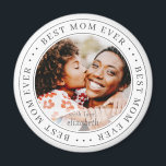 Best Mama Ever Classic Simple Foto Magnet<br><div class="desc">Dieses einfache und klassische Design besteht aus Serifentypografie und fügt ein benutzerdefiniertes Foto hinzu.</div>