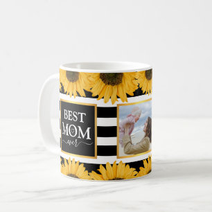 Best Mama Ever Family Foto Sonnenblumen Schwarze S Kaffeetasse