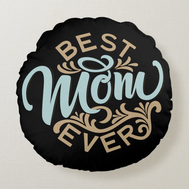 Best Mama Ex Word Art Custom Rundes Kissen (Vorderseite)