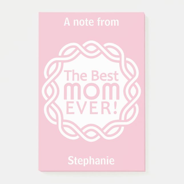 BEST MAMA individuelle Name & Farbe PostIt Notizen (Vorderseite)