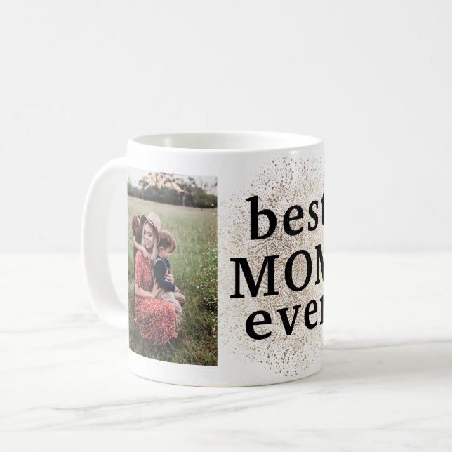 Best Mama je Gold Custom Multi Foto Tasse (Vorderseite Links)