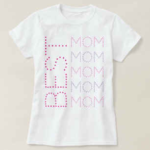 BEST MAMA Pink und Lavendel Chic gepunktete Typogr T-Shirt