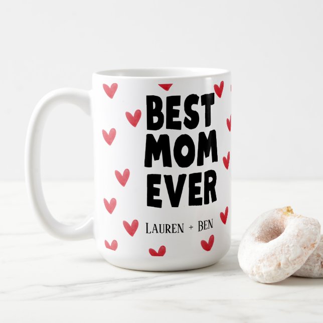 Best Maman Ever Kids Noms Fête des Mères Café Mug (Avec donut)