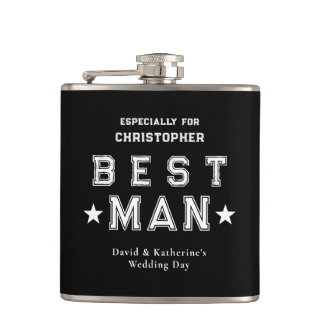 Best Man Appreciation Gift Black Flachmann