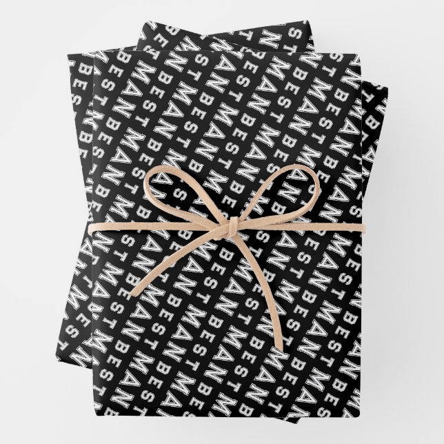 Best Man Black Geschenkpapier Set (Beispiel)