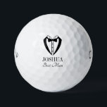 Best Man Black Tuxedo With Bow Tie Golfball<br><div class="desc">These golf balls are a great favor for the best man in your wedding party. They feature a fabulous tuxedo and bow tie in black. With a first name in a traditional CAP font and the words best man in a coordinating script font also in black they're perfect for the...</div>
