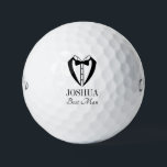 Best Man Black Tuxedo With Bow Tie Golfball<br><div class="desc">These golf balls are a great favor for the best man in your wedding party. They feature a fabulous tuxedo and bow tie in black. With a first name in a traditional CAP font and the words best man in a coordinating script font also in black they're perfect for the...</div>