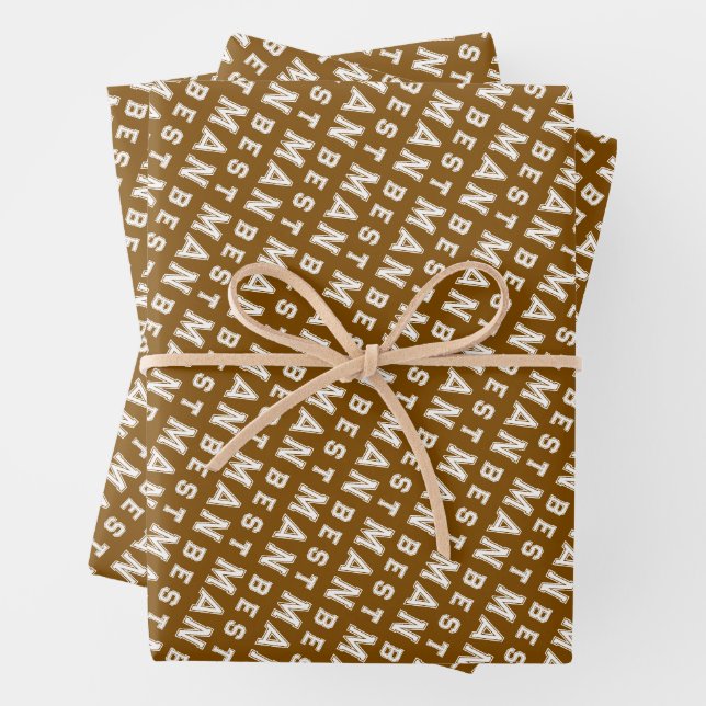 Best Man Brown Geschenkpapier Set (Beispiel)