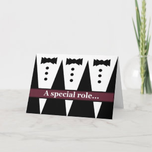 BEST MAN - Funny Einladung with Three Tuxes