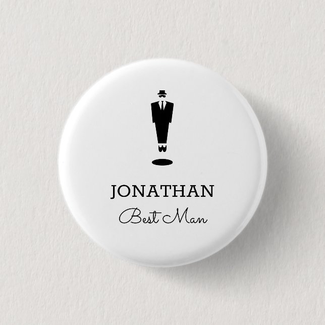 Best Man Gift Wedding Party Custom Button (Vorderseite)