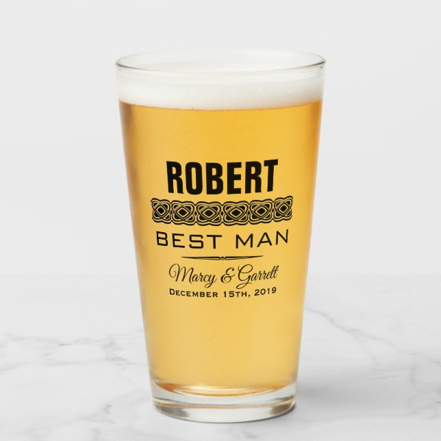 BEST MAN MARIAGE PARTY TUMBLER VERRE (Devant (rempli))