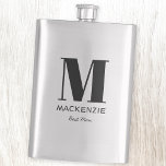 Best Man Monogram Name Flachmann<br><div class="desc">Modern typography minimalist monogram name design which can be changed to personalize. Perfect for thanking your Best Man or Groomsman for all their help and support in making your wedding amazing.</div>