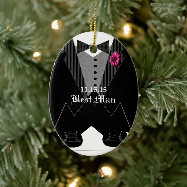 Best Man Tuxedo Mariage Ornement de vacances (Arbre)