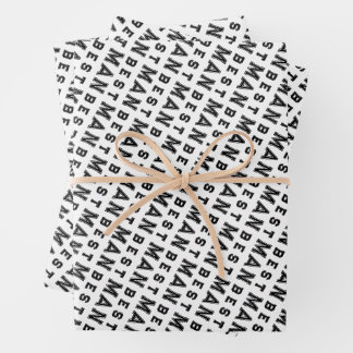 Best Man White Geschenkpapier Set