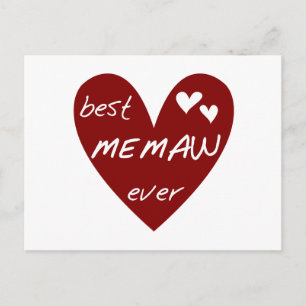 Best Memaw - T - Shirt und Geschenke für das Rote  Postkarte