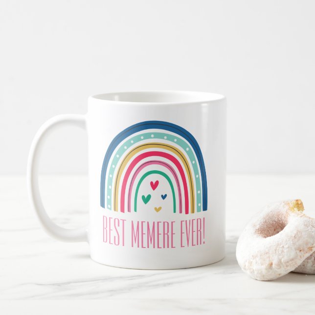 Best Memere je Rainbow Kaffeetasse (Mit Donut)
