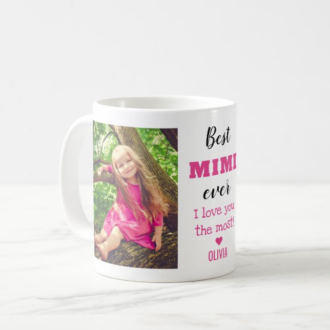 Best Mimi Ever Love You Most Grandkid 2 Photo  Kaffeetasse (Vorderseite Links)