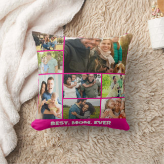 Best Mom Ever – 8 Photo Collage Frame Template Kissen