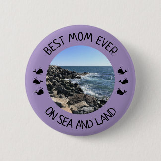 Best Mom Ever Blue Ocean Photo Button