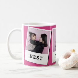 Best Mom Ever Custom 3 Photo Mug Pink Kaffeetasse