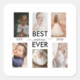 Best Mom Ever Customizable year and images Quadratischer Aufkleber
