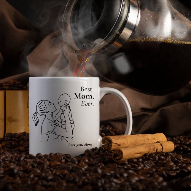 Best Mom Ever – Floral Mug Gift (Créateur téléchargé)