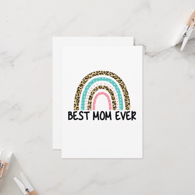 Best Mom Ever Greeting Card Karte (Vorderseite/Rückseite Beispiel)