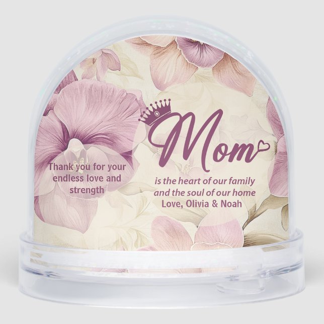 Best Mom Ever Heart Flowers Photo crown (Arrière)