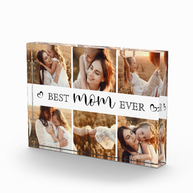 Best Mom Ever Modern Photo Collage Personalized Fotoblock (Rechts)