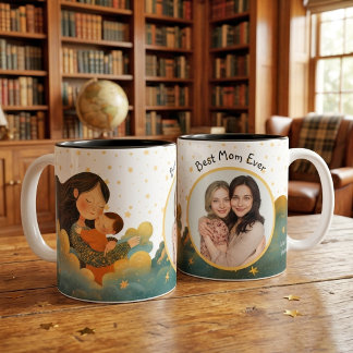 Best Mom Ever Mother & Child Photo Name Zweifarbige Tasse
