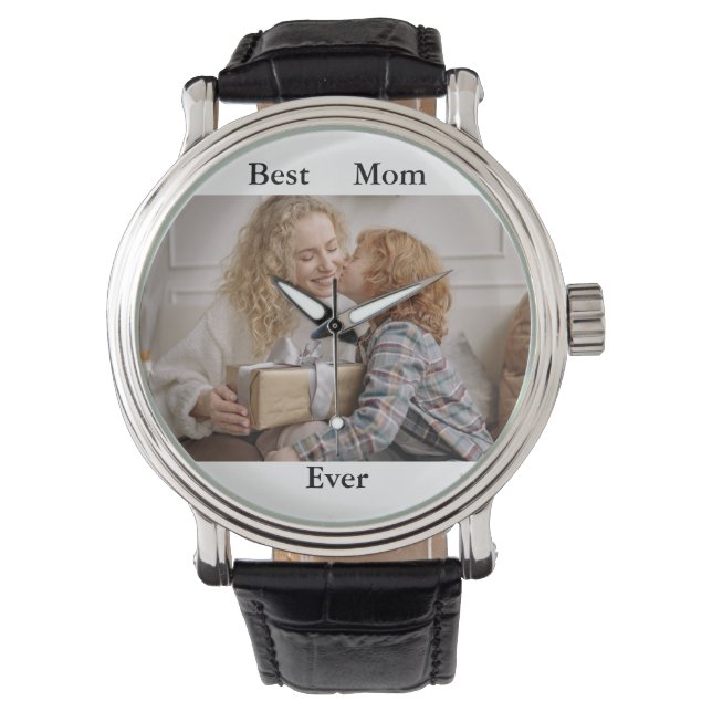 Best Mom Ever Photo Armbanduhr (Vorderseite)