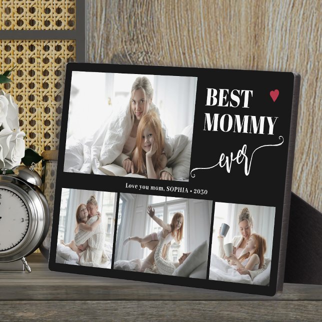 Best mom ever photo collage black fotoplatte (Von Creator hochgeladen)