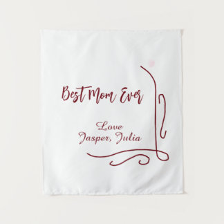 Best mom ever red love Spanish border stylish Wandteppich