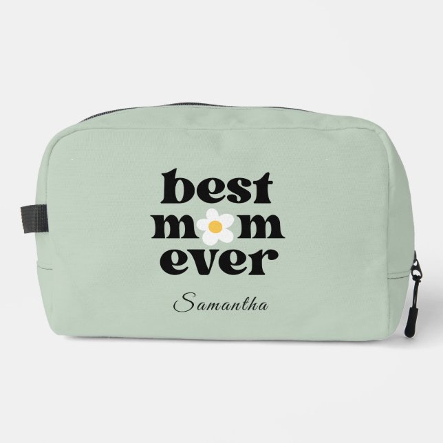 Best Mom Ever Sage Green Personalized Mother's Day Waschbeutel (Vorderseite)