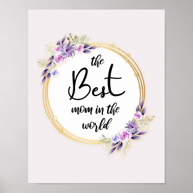 Best Mom Happy Mother's Day Poster (Devant)