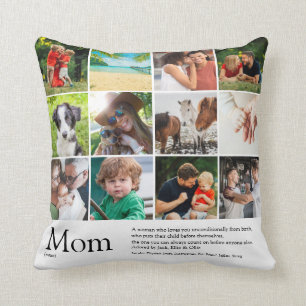 Best Mom, Mum, Mama Definition 12 Photo Collage Kissen